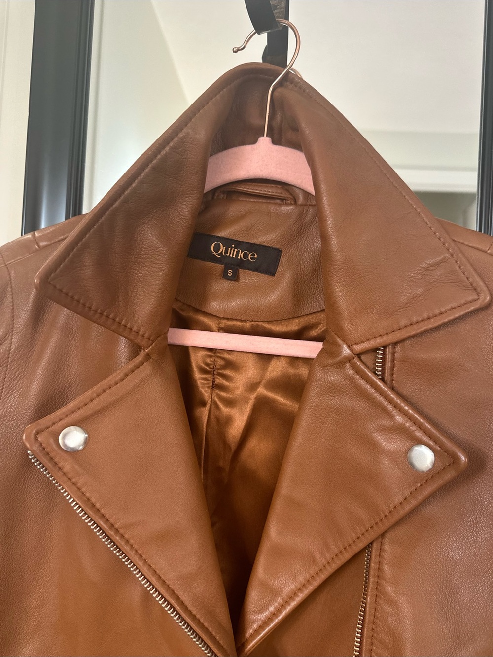 Quince Brown Leather Moto Jacket - Picture 11 of 14